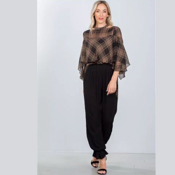 3/30 🏝 Boutique Black Frill Pants NEW - Picture 2 of 7